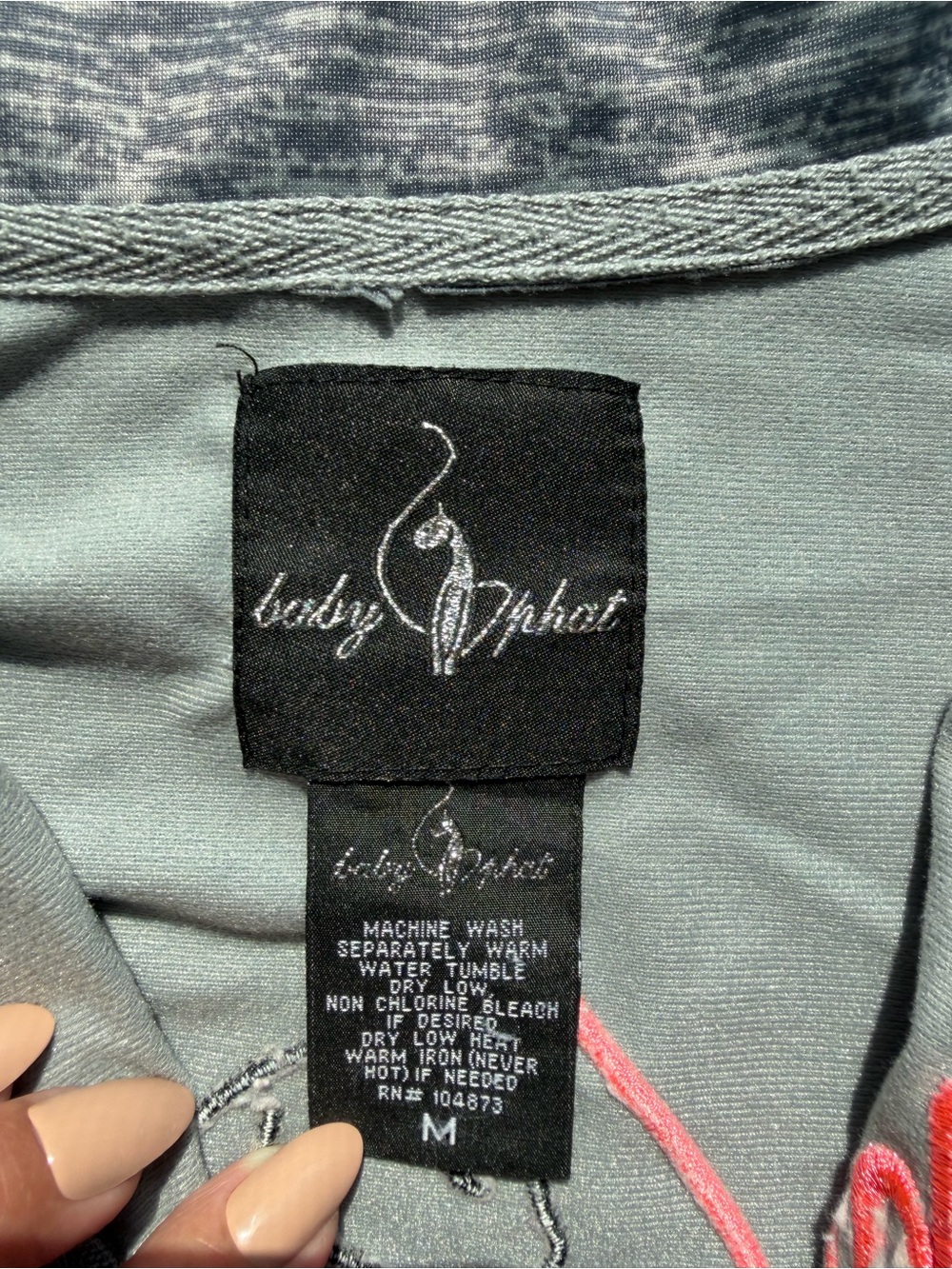 Baby Phat Track Pants & Joggers in Slate Gray with Pink Accent
